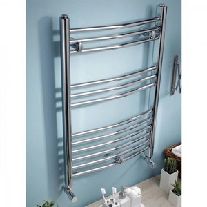 Kartell Electric Curved Heated Chrome Plated Towel Rail 500mm x 1200mm