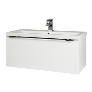 Kartell Kore 800mm Wall Mounted Drawer Unit and Ceramic Basin Gloss White